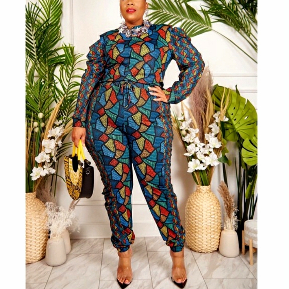 Gorgeous Sassy Jones Zuri Draped Jogger Set- Size 1X